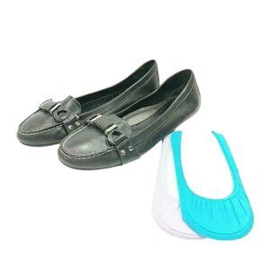 St John's Bay Flats Women's Size 8.5 Med Black Leather Loafers